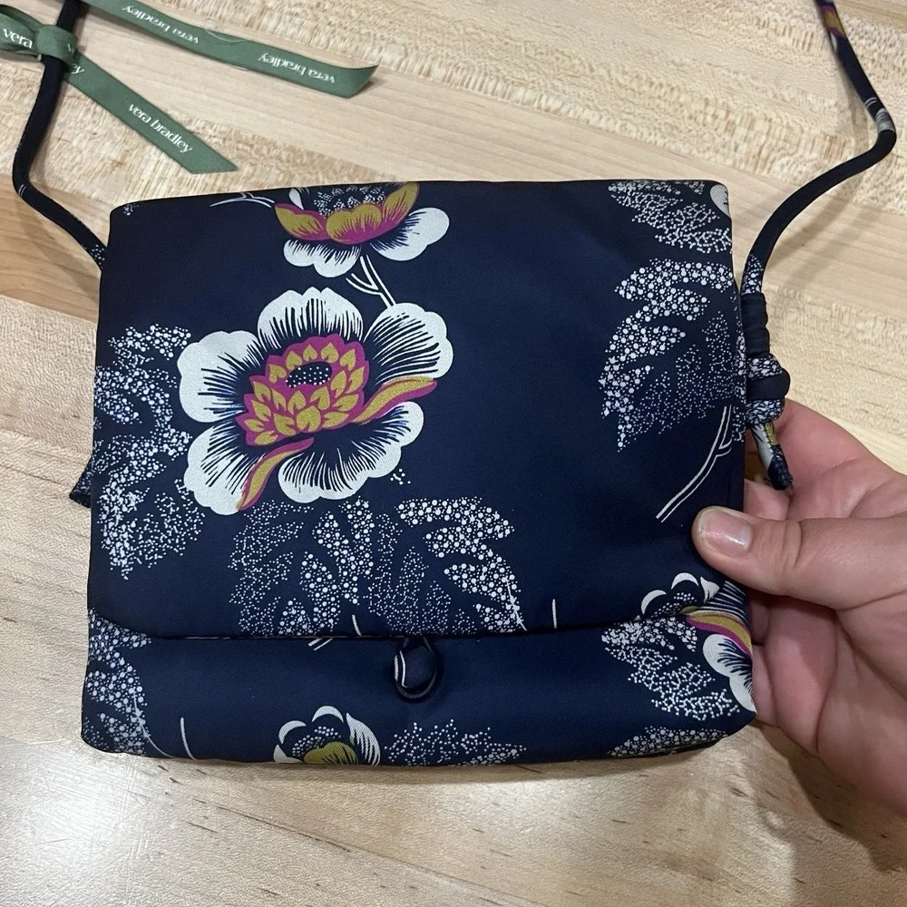 Vera Bradley Baird Hipster Crossbody Bag Purse Nylon SEURAT FLORAL $80